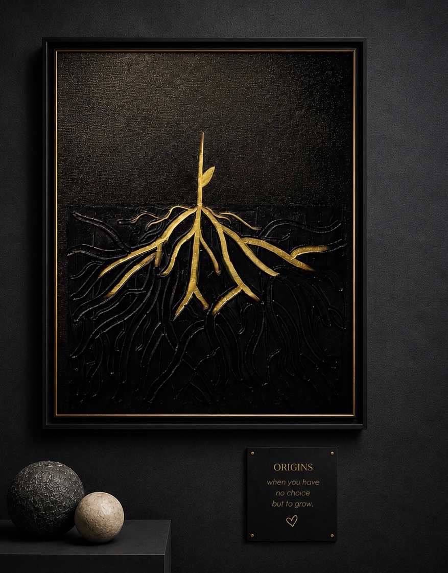 Origins — Mixed media, 16 × 20 in, original by Cory George