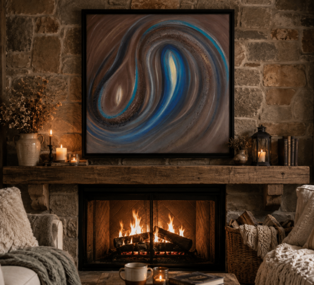 Circling — Mixed media, 24 × 24 in, original by Cory George